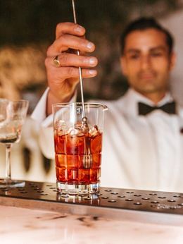 Flair mixologist with torch